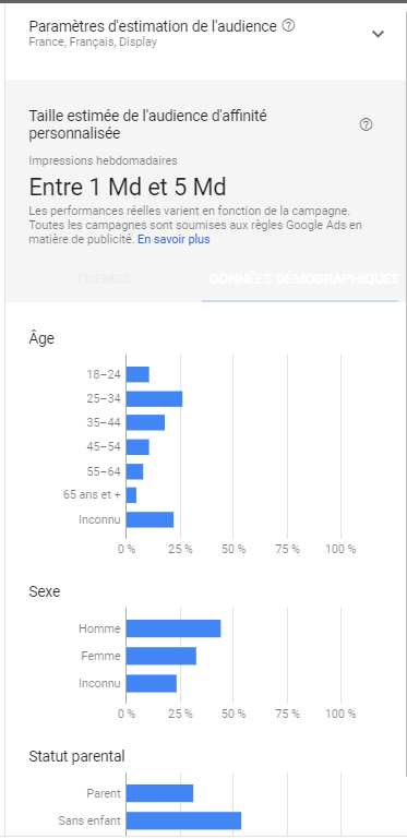 Audiences Google Ads par affinités