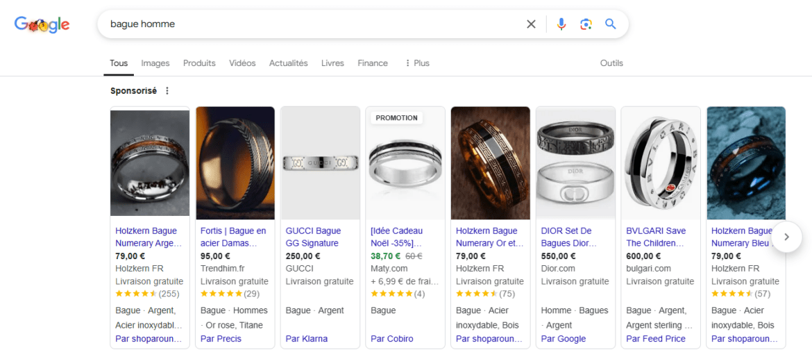 Annonces Google Shopping